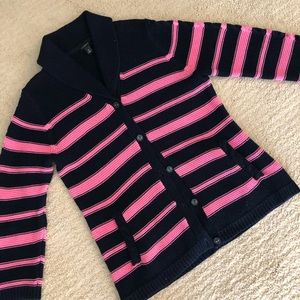Navy and Pink knit Blazer/Sweater